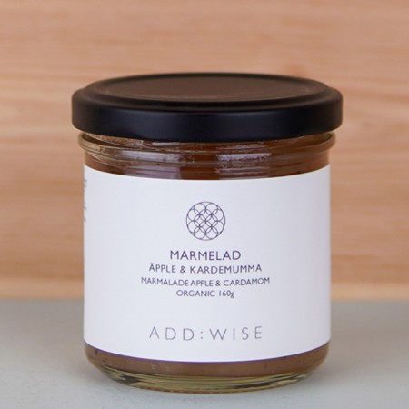 Svensk Marmelade med Eple og Kardemomme fra Add Wise, 160g, økologisk