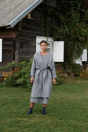 Ruth - jakke fra Linenfox i ull og linblanding - grey