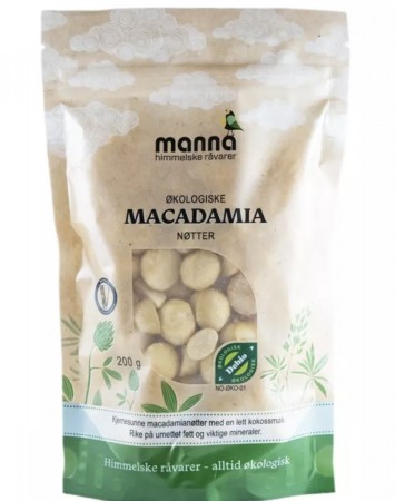 Macadamianøtter, 200 g, økologisk, Manna
