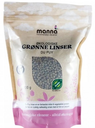 Linser grønne, du puy, økologisk fra Manna, 700g