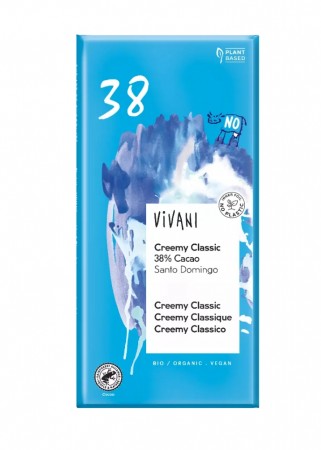 Lys sjokolade, creemy classic, økologisk og vegansk fra Vivani, 80 g
