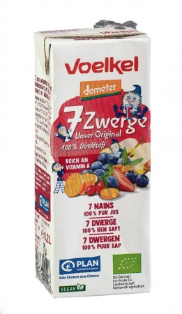 Barnejuice, 7-dverger, 200 ml, økologisk, Voelkel (d:30.9.23)