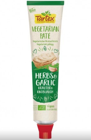  Tartex vegetarisk postei med urter & hvitløk, 200g, økologisk