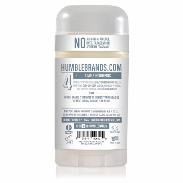 Humble Deodorant Vegansk for sensitiv hud - simply unscented produktets bakside
